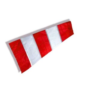 WINDSOCK CLOTH WITH REFLECTIVE TAPE COLOUR RED & WHITE