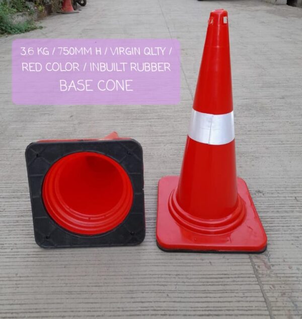 AXNOY RUBBER BASE TRAFFIC CONE 750 MM 3.6 KG
